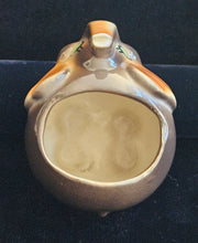 Load image into Gallery viewer, Vintage 1940s Shawnee Pottery Roly Poly Elephant Trunk Up Good Luck Planter
