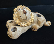 Load image into Gallery viewer, Vintage Nancy Eklund Stoneware Pottery Lion Candle Holder Flower Frog Toothbrush
