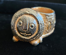 Load image into Gallery viewer, Midcentury Japanese Stoneware Pottery Lion Candle Holders Takahashi Counterpoint
