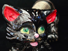 Load image into Gallery viewer, Midcentury 1950s Alco Japan Ceramic Black Cat Kitten Pen &amp; Letter Holder Desktop
