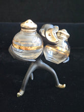 Load image into Gallery viewer, Midcentury Walter Bosse Patinated Brass Monkey Salt &amp; Pepper Set Austria 3 Pcs
