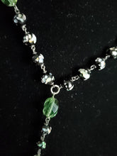 Load image into Gallery viewer, Handmade Necklace - Reverse intaglio glass pendant with vintage Italian rosary beads (Diana)
