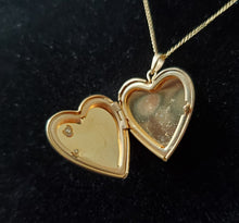 Load image into Gallery viewer, Vintage Engraved 12k Gold-Filled Heart Locket Necklace with 3D sterling "I Love You"
