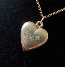Load image into Gallery viewer, Antique Engraved 12k Gold-Filled Heart Locket Necklace
