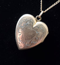 Load image into Gallery viewer, Vintage Engraved Gold-Filled Heart Locket Necklace

