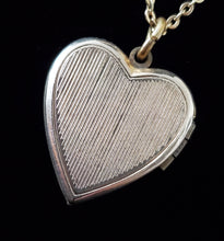 Load image into Gallery viewer, Vintage Gold-Filled Heart Locket Necklace with Mother of Pearl &amp; 3D Flower
