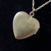 Load image into Gallery viewer, Vintage Gilded Brass Guilloche Rose Heart Locket Necklace

